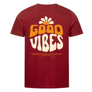 Good Vibes Flower Shirt BackPrint Detailansicht, Mountain Movers christliche Streetwear