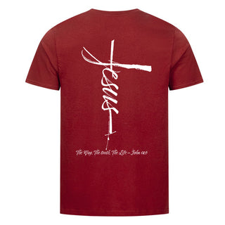 Jesus Cross Shirt BackPrint Detailansicht, Mountain Movers christliche Streetwear