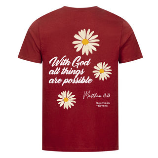 With God Flower Shirt Detailansicht, Mountain Movers christliche Streetwear