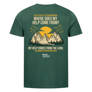 Help comes Shirt Backprint Detailansicht, Mountain Movers christliche Streetwear