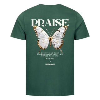 Praise the Lord Butterfly Shirt Detailansicht, Mountain Movers christliche Streetwear