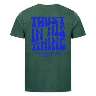 Trust in His Timing Detailansicht, Mountain Movers christliche Streetwear