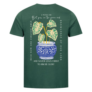 to Him be glory forever Shirt Backprint Detailansicht, Mountain Movers christliche Streetwear