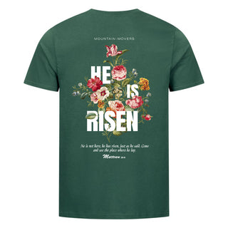 He is Risen Streetwear Shirt BackPrint Detailansicht, Mountain Movers christliche Streetwear