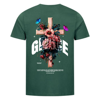 Grace Cross Shirt Detailansicht, Mountain Movers christliche Streetwear