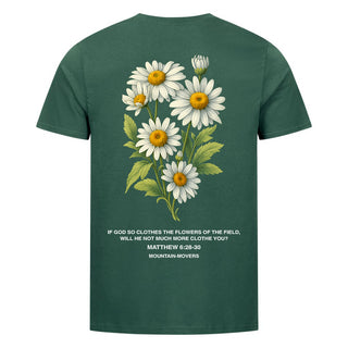 Trust in God's Provision flower Shirt Backprint Detailansicht, Mountain Movers christliche Streetwear