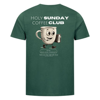 Holy Sunday Coffee Club Shirt BackPrint Detailansicht, Mountain Movers christliche Streetwear