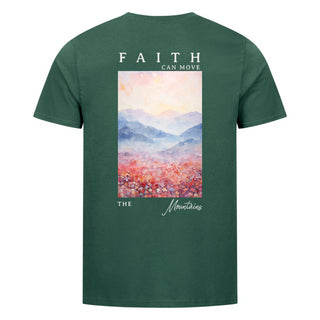 Faith can move the mountains aquarell Detailansicht, Mountain Movers christliche Streetwear