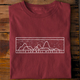 Faith simple retro Shirt Detailansicht, Mountain Movers christliche Streetwear