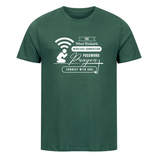 Prayer WiFi Shirt Detailansicht, Mountain Movers christliche Streetwear