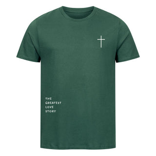Love Story Shirt Detailansicht, Mountain Movers christliche Streetwear