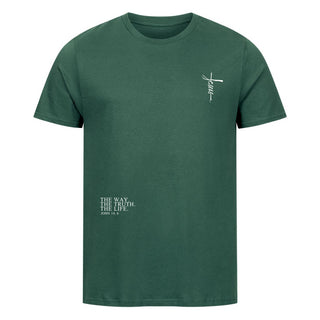 Jesus Cross Front Shirt Detailansicht, Mountain Movers christliche Streetwear