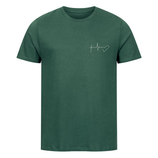 Faith Hope Love Symbols Minimalistisch T-Shirt Detailansicht, Mountain Movers christliche Streetwear