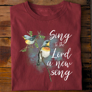 Sing to the Lord Bird Shirt Detailansicht, Mountain Movers christliche Streetwear