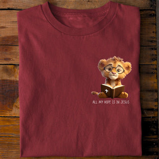Hope Lion Shirt Detailansicht, Mountain Movers christliche Streetwear
