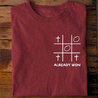 Already Won Shirt Detailansicht, Mountain Movers christliche Streetwear