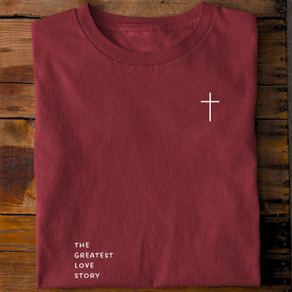Love Story Shirt Detailansicht, Mountain Movers christliche Streetwear
