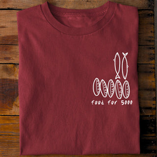 Food for 5000 Shirt Detailansicht, Mountain Movers christliche Streetwear