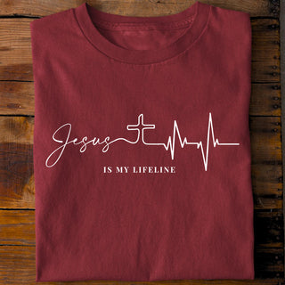 Jesus is my lifeline Shirt Detailansicht, Mountain Movers christliche Streetwear