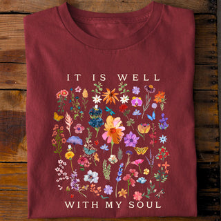 It is Well (Flowers) Shirt Detailansicht, Mountain Movers christliche Streetwear