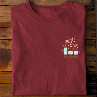 God has great plans Shirt Detailansicht, Mountain Movers christliche Streetwear