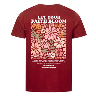 Let Your Faith Bloom and Fly Shirt Backprint Detailansicht, Mountain Movers christliche Streetwear