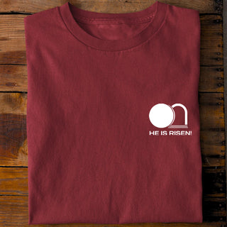 He is Risen Shirt Detailansicht, Mountain Movers christliche Streetwear
