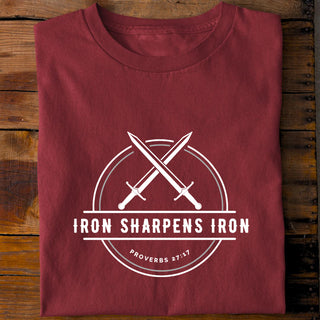 Iron sharpens T-Shirt Detailansicht, Mountain Movers christliche Streetwear