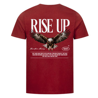 Rise up Shirt Backprint Detailansicht, Mountain Movers christliche Streetwear
