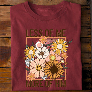 Less of me - More of him Shirt Detailansicht, Mountain Movers christliche Streetwear