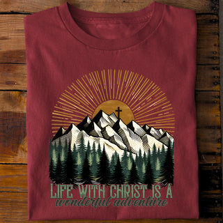 Life with Christ - Adventure Shirt Detailansicht, Mountain Movers christliche Streetwear