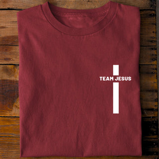 Team Jesus Shirt Detailansicht, Mountain Movers christliche Streetwear