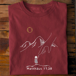 Berge versetzen Shirt Detailansicht, Mountain Movers christliche Streetwear
