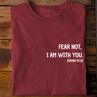 Fear not Minimalistic Shirt Detailansicht, Mountain Movers christliche Streetwear