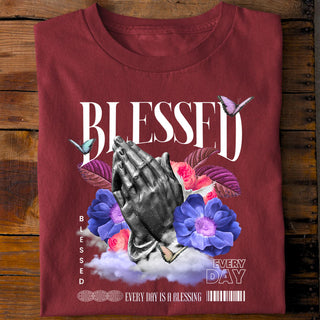 Blessed Front T-Shirt Detailansicht, Mountain Movers christliche Streetwear