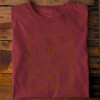 Be anxious for nothing Shirt Detailansicht, Mountain Movers christliche Streetwear