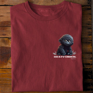 Gorilla Strength Shirt Detailansicht, Mountain Movers christliche Streetwear