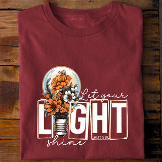 Let your Light shine Shirt Detailansicht, Mountain Movers christliche Streetwear