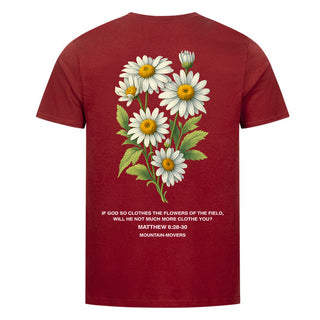 Trust in God's Provision flower Shirt Backprint Detailansicht, Mountain Movers christliche Streetwear