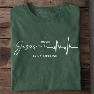 Jesus is my lifeline Shirt Detailansicht, Mountain Movers christliche Streetwear
