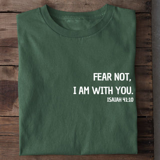 Fear not Minimalistic Shirt Detailansicht, Mountain Movers christliche Streetwear