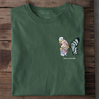 God is a Creator Shirt Detailansicht, Mountain Movers christliche Streetwear
