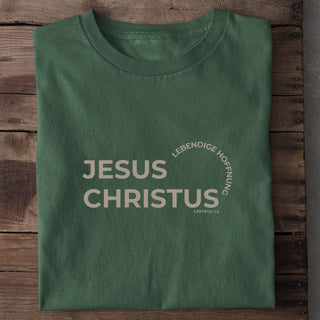 Jesus Christus Lebendige Hoffnung Shirt Detailansicht, Mountain Movers christliche Streetwear