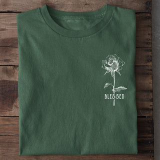 Blessed Rose Little Shirt Detailansicht, Mountain Movers christliche Streetwear
