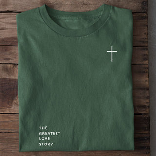 Love Story Shirt Detailansicht, Mountain Movers christliche Streetwear