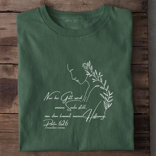 Nur bei Gott Shirt Detailansicht, Mountain Movers christliche Streetwear