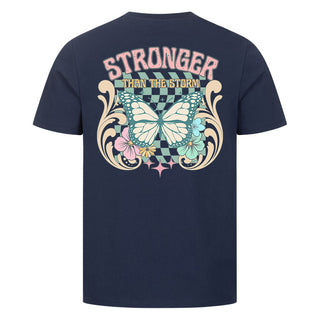 Stronger than the storm Shirt Backprint Variante, Mountain Movers christliches Design