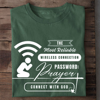 Prayer WiFi Shirt Detailansicht, Mountain Movers christliche Streetwear
