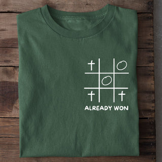 Already Won Shirt Detailansicht, Mountain Movers christliche Streetwear