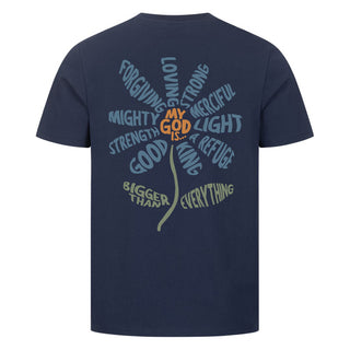 My God Is everything Shirt Backprint Detailansicht, Mountain Movers christliche Streetwear